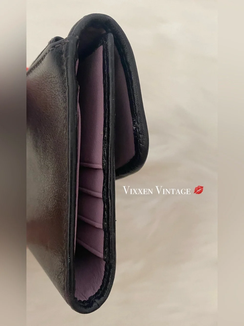 VINTAGE Y2K COACH ‘MADISON LEATHER ENVELOPE TRI-FOLD WALLET’ IN BLACK - Picture 11 of 14